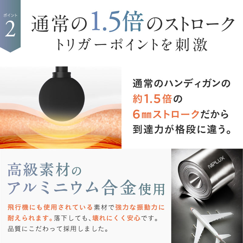 【ホームマッサージ】NIPLUX FASCIALAX MINI FASCIALAX MINI 2S｜小型筋膜リリースガン 肩・腰・全身ケア コリ